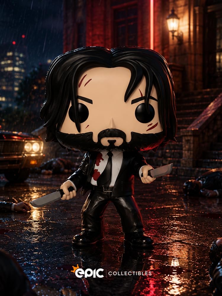 Epic Collectibles Pop Movies - Figura de vinilo de John Wick con cuchillos