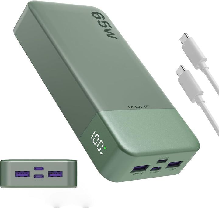 JUOVI Cargador portátil de 65 W, banco de energía de 20000 mAh, com...