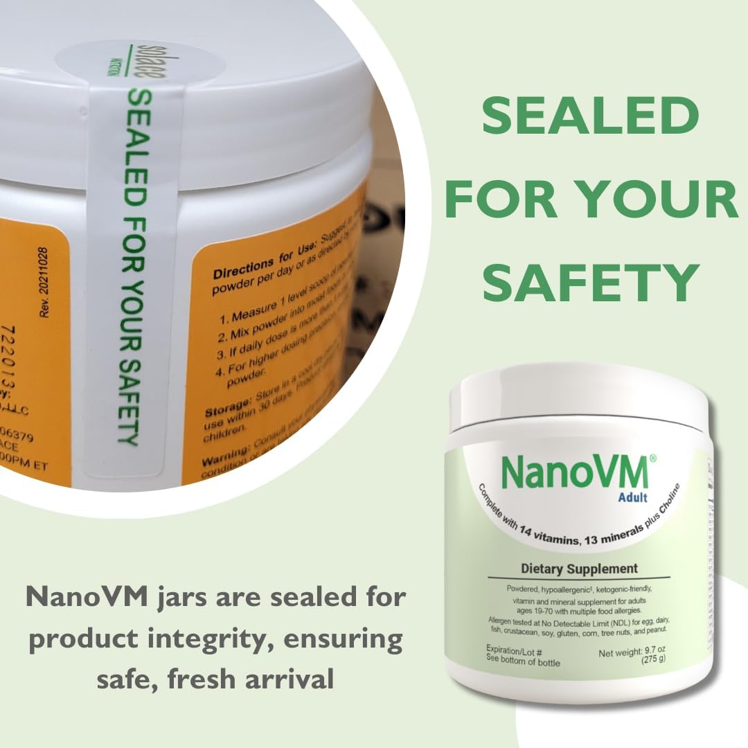 NanoVM Adulto, Suplementos Vitamínicos Libres de Alérgenos, Multivi...