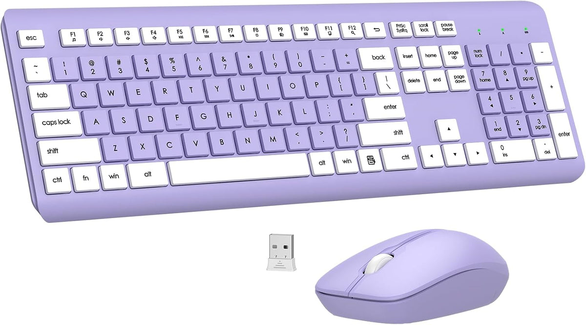 Combo de teclado y mouse inalámbricos, teclado silencioso de tamaño...