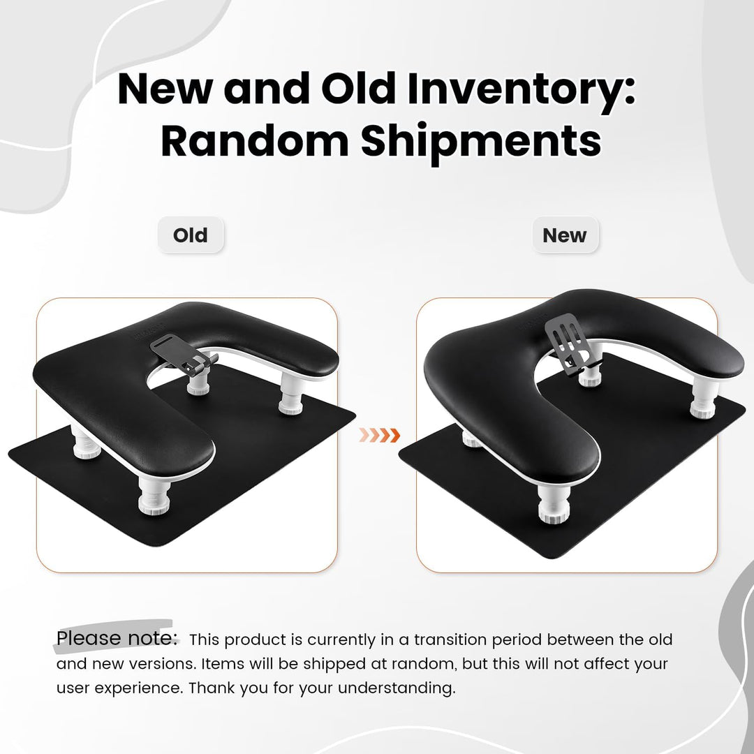 JODSONE Reposabrazos de manicura negro en forma de U para uñas con...