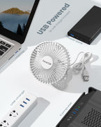 Gaiatop Ventilador de escritorio USB, flujo de aire fuerte de 3 vel...
