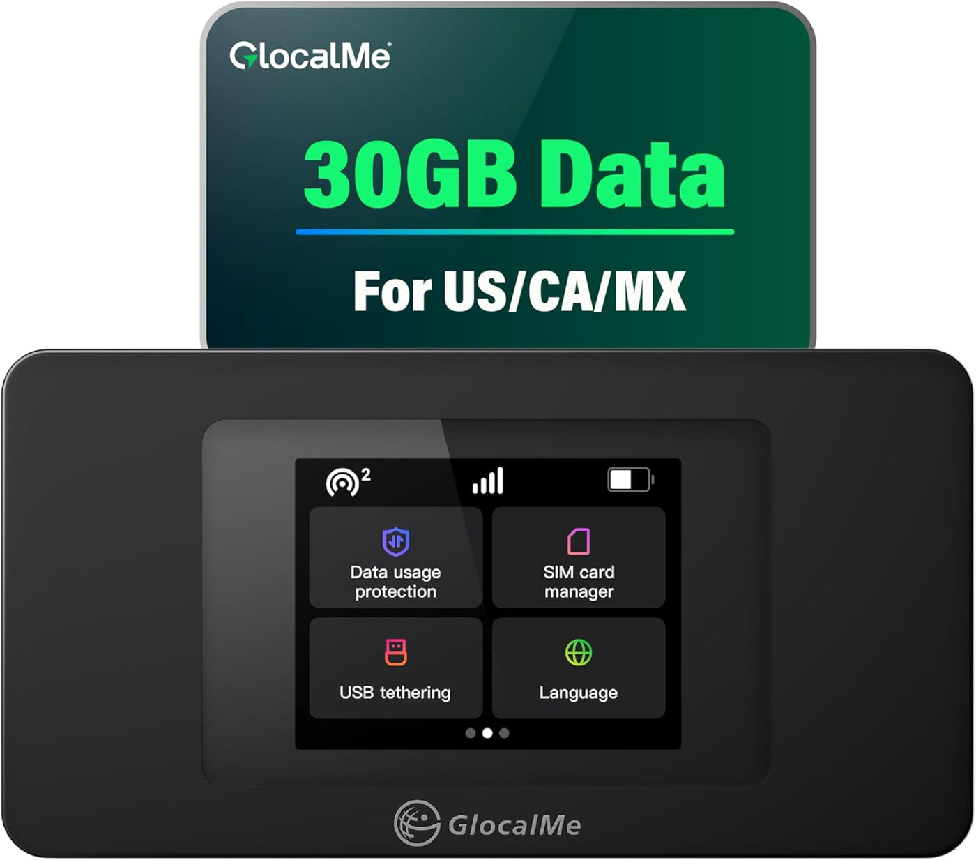 GlocalMe DuoTurbo - Dispositivo de punto de acceso móvil 4G con 30...