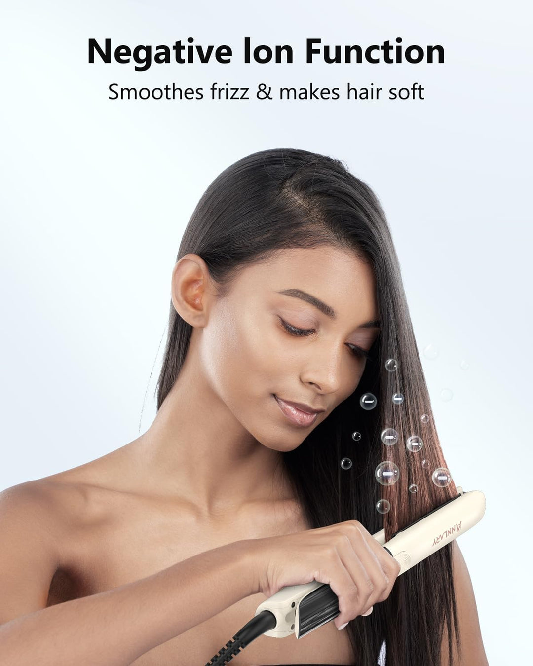 Annlary - Plancha de pelo de 1 pulgada y rizador de pelo de titanio...