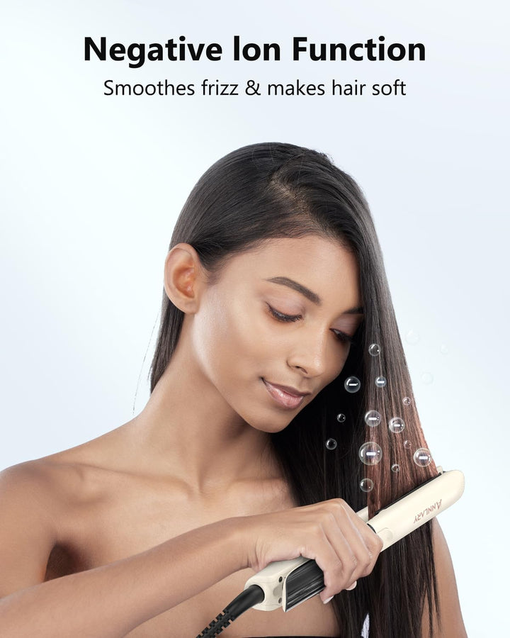 Annlary - Plancha de pelo de 1 pulgada y rizador de pelo de titanio...