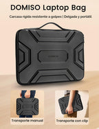 DOMISO Funda para laptop de 13 pulgadas con asa, a prueba de golpes y resistente al agua, Negro