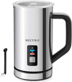 Vaporizador y calentado de leche eléctrico autmático, de Secura., Acero inoxidable