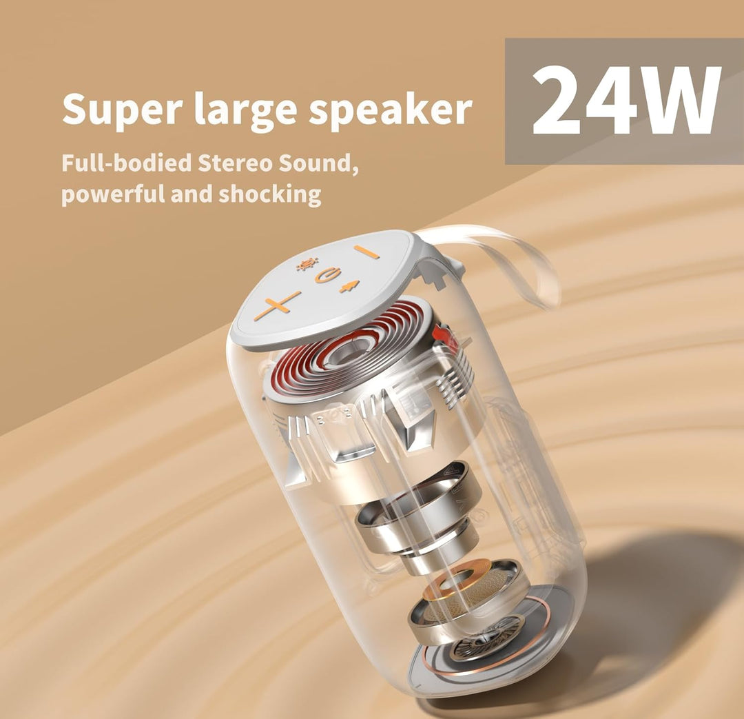 Altavoz Bluetooth portátil con luces LED | IPX7 impermeable, sonido...