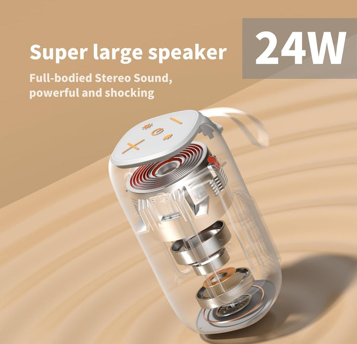 Altavoz Bluetooth portátil con luces LED | IPX7 impermeable, sonido...