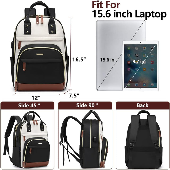 Mochila para laptop para mujer, bolsa de trabajo de 15.6 pulgadas c...