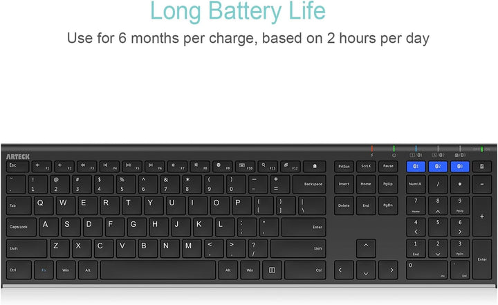 Arteck HB192 Teclado Bluetooth universal multidispositivo