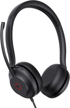 Yealink Auriculares USB UH35 para PC, Auriculares con Cable con Micrófono de Cancelación de Ruido, Certificado para Teams, Diseño de Comodidad Todo el Día, Auriculares Estéreo para Reuniones en Línea