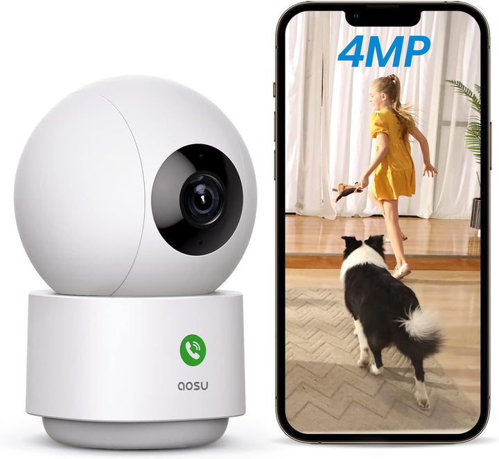 aosu Cámara de seguridad de 4MP para interiores, monitor de bebé de...