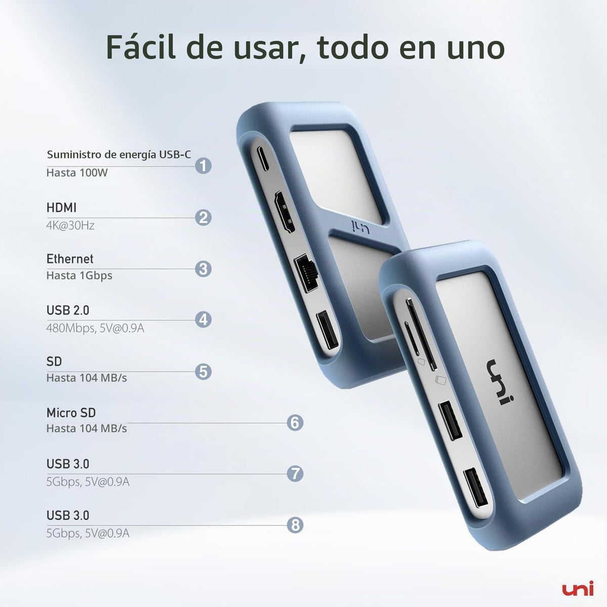 uni, 27-23, hub USB 3.0