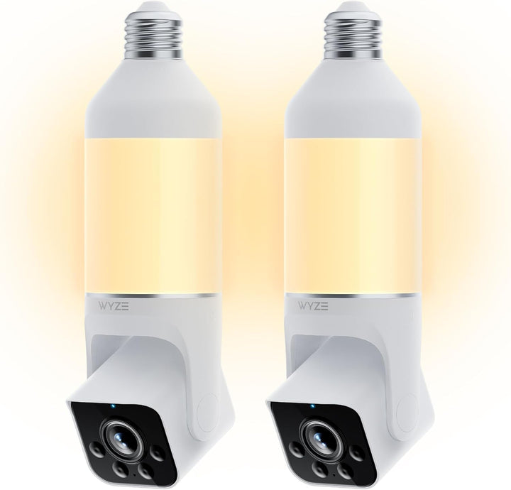 WYZE Cámara de seguridad con bombilla, 2K HD cámara de bombilla par...
