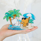 Milkmochabear Sunny Getaway - Mercancía auténtica de acrílico (5.3 x 3.9 pulgadas) lindo y adorable para decoración del hogar, oficina, regalos, decoración de estantes decorativos