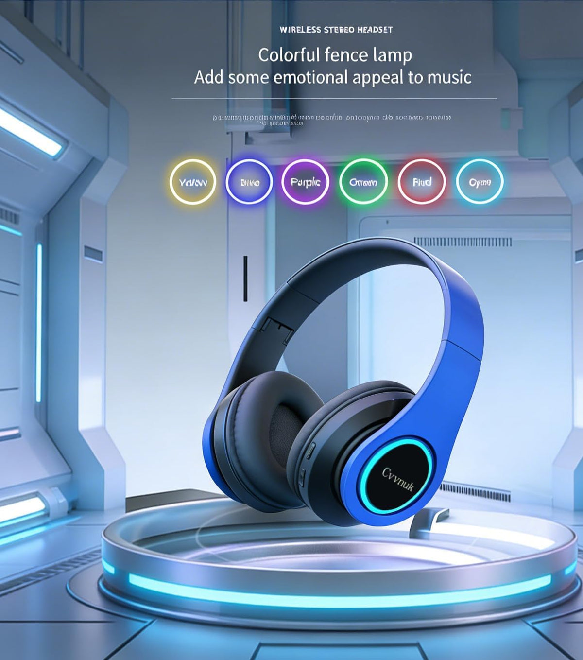 Los auriculares inalámbricos premium cuentan con una función de emisión de luz y se pueden llevar por encima de las orejas. Ofrecen un tiempo de reproducción de 24 horas y audio de alta