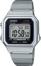Casio B650WD-1ACF Reloj clásico de cuarzo plateado con pantalla digital para hombre
