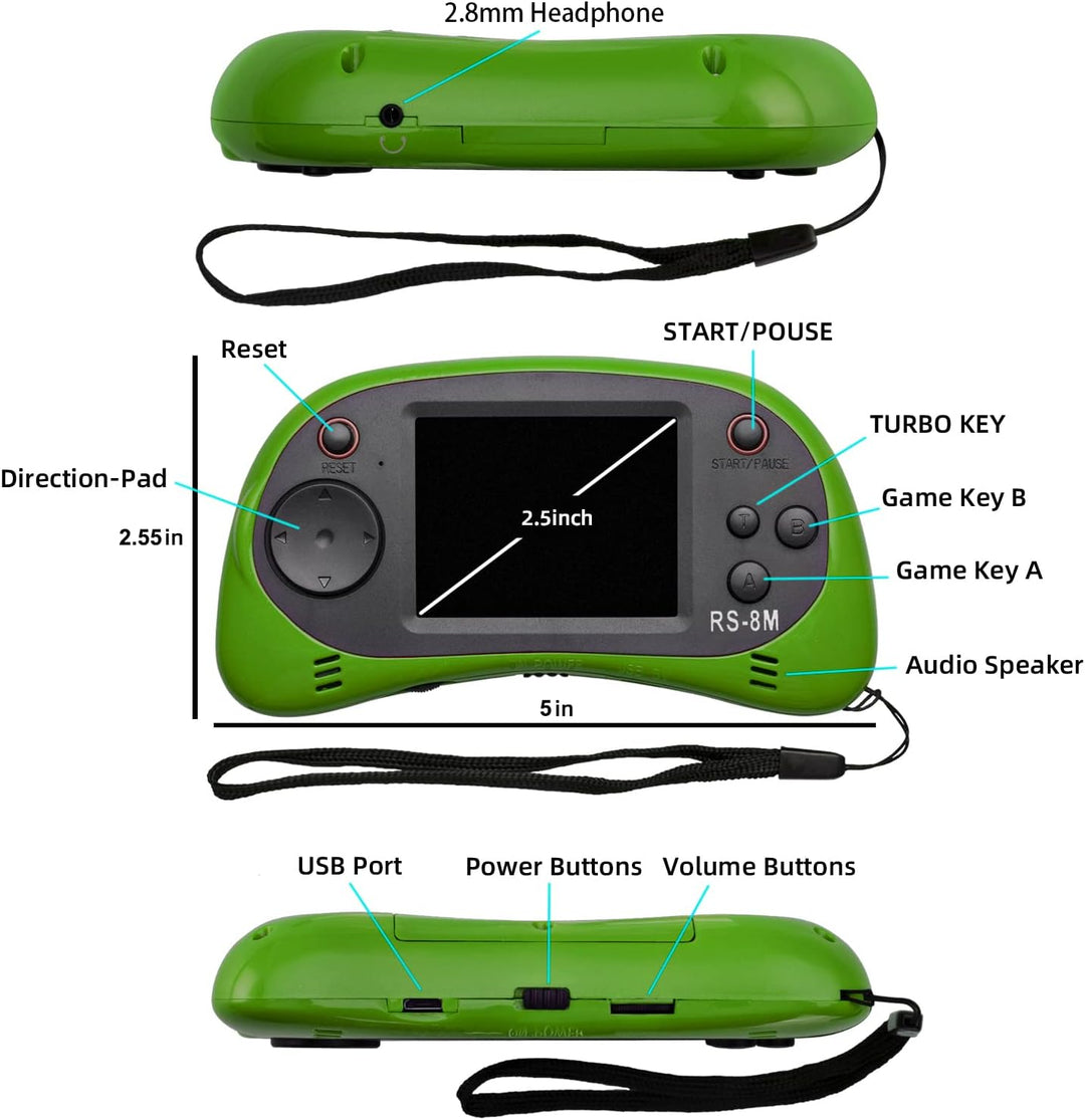 EASEGMER Juegos de mano para niños de 16 bits integrados de 220 HD,...