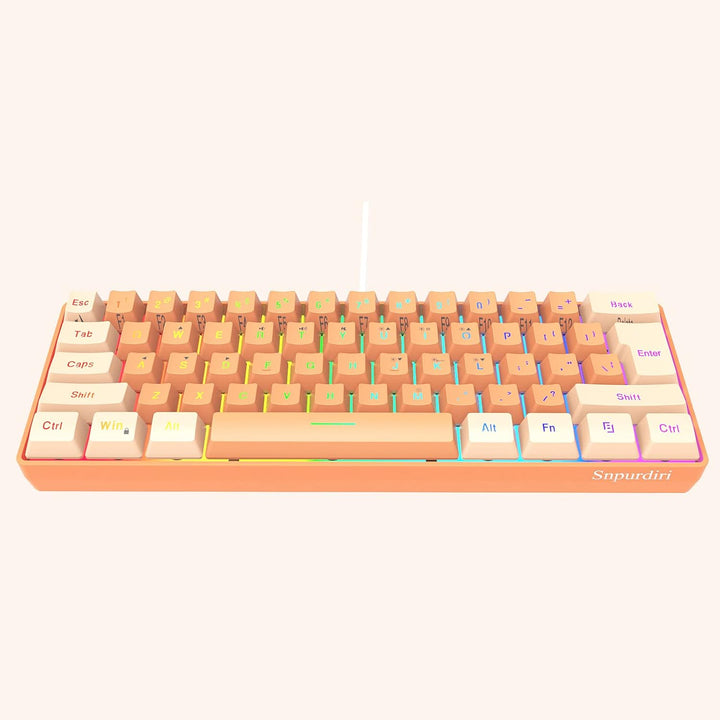 Snpurdiri - Teclado para videojuegos 60% con cable, retroiluminado...
