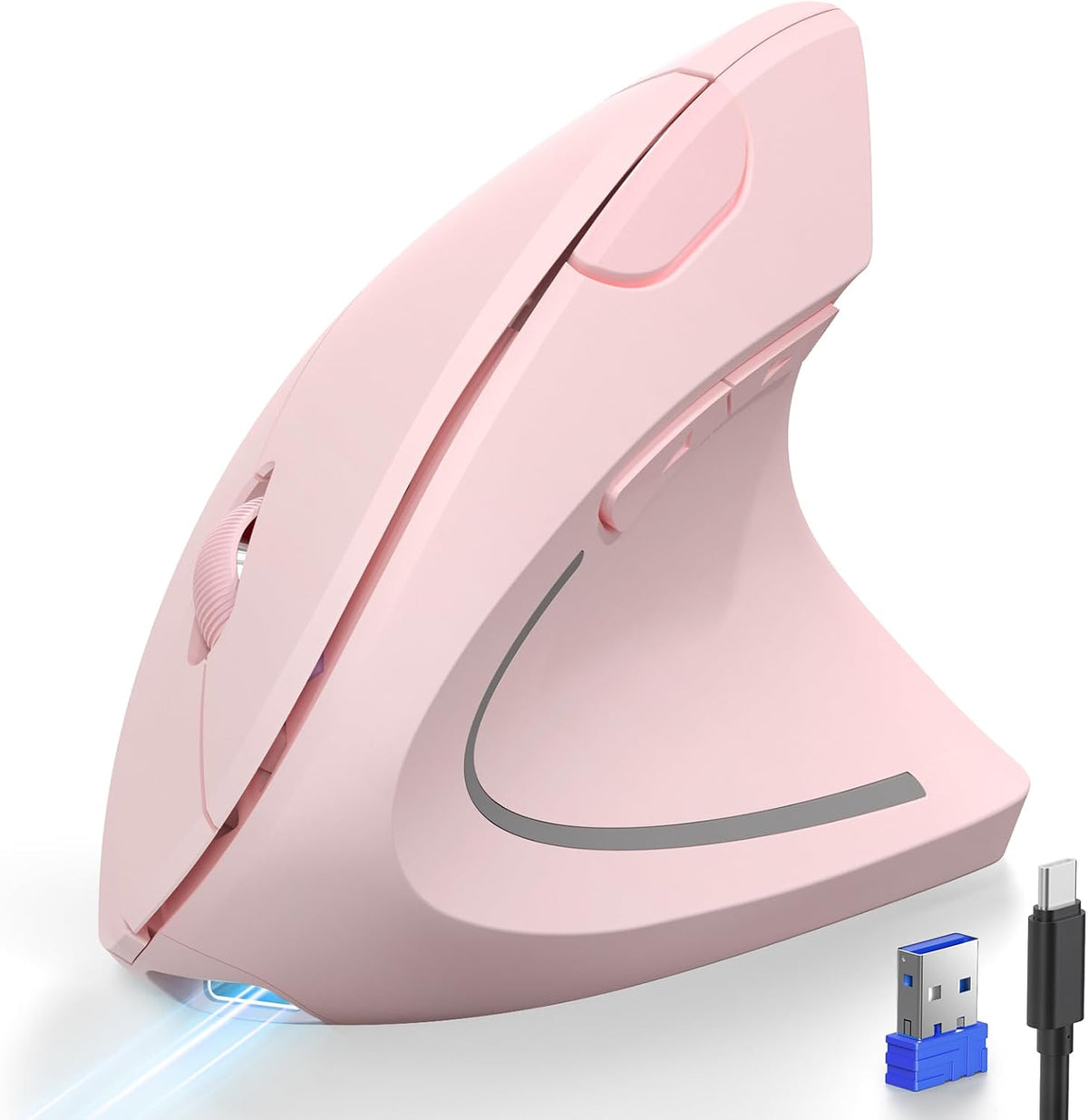 TECKNET Ratón ergonómico, Ratones verticales recargables 2.4G+Bluet...