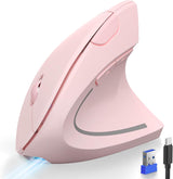 TECKNET Ratón ergonómico, Ratones verticales recargables 2.4G+Bluet...