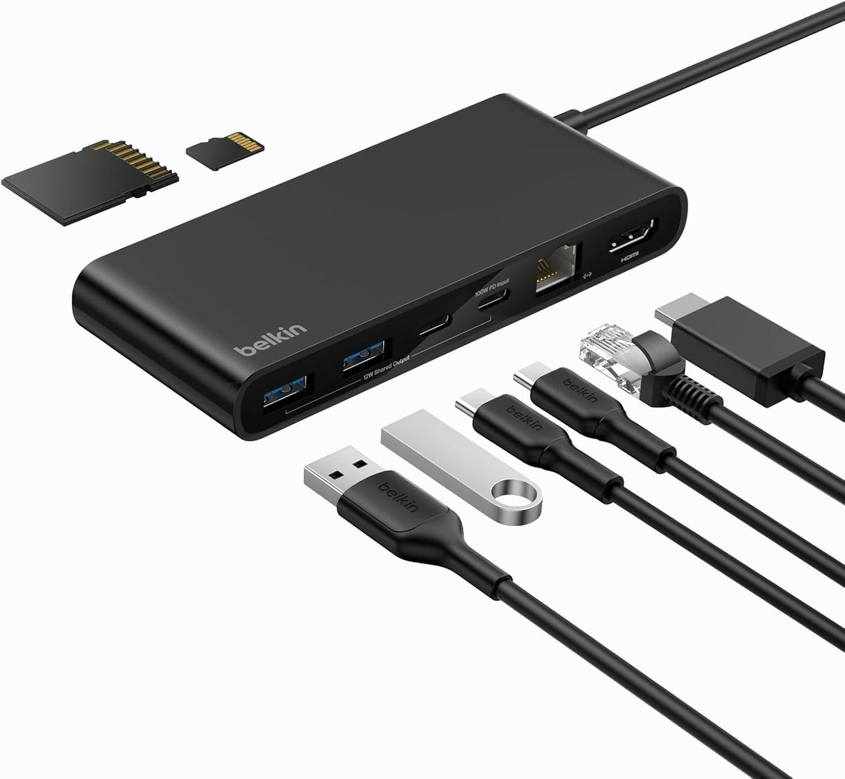 Belkin, INC024ttBK-BX, hub USB 3.0 de 8 puertos, alimentado