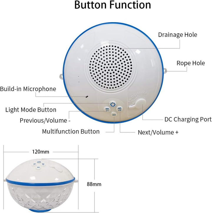 Altavoces Bluetooth con luces coloridas, portátil, con nivel de pro...