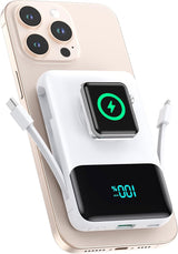 Cargador portátil magnético para iPhone con cable incorporado, banc...