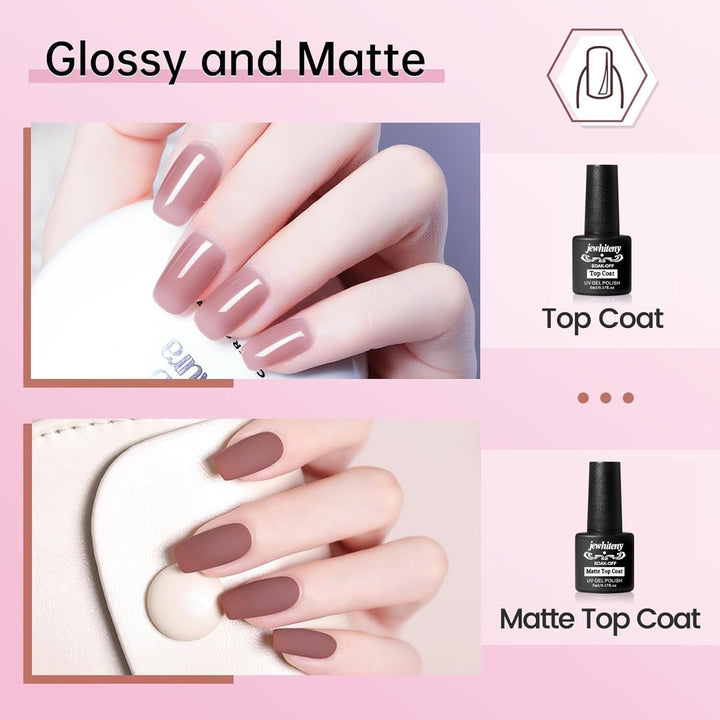 JEWHITENY - Kit de uñas de gel de extensión de polivinílico de 14 p...