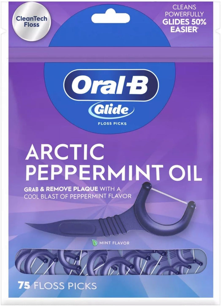 Oral-B Glide 3D White Floss Picks Radiant Mint, 75 u. (paquete de 6)