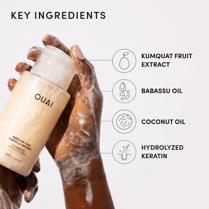OUAI Champú mediano \u2013 Champú hidratante con aceite de coco, ba...