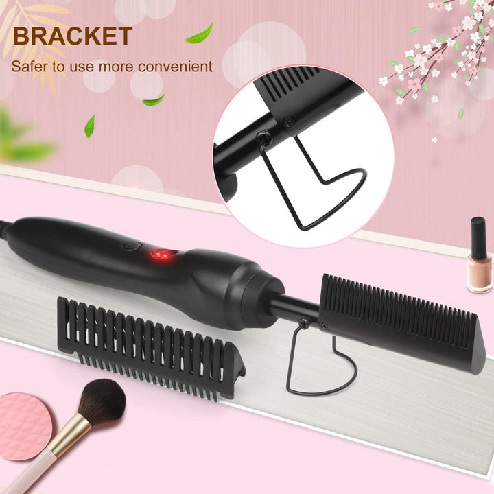 Hot Comb - Cepillo de cerámica portátil para alisar y rizar antique...