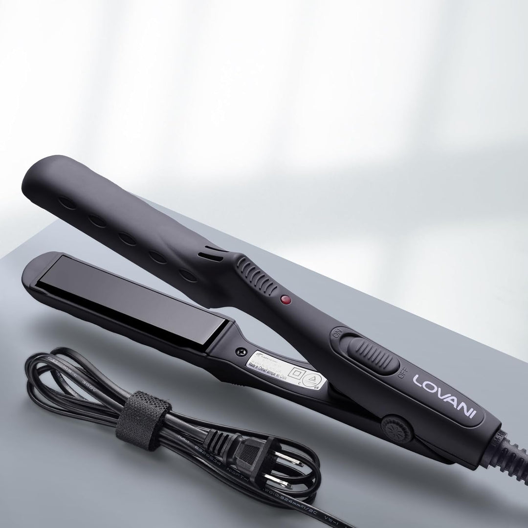LOVANI Mini plancha plana de 0.5 pulgadas, alisadora de pelo de via...
