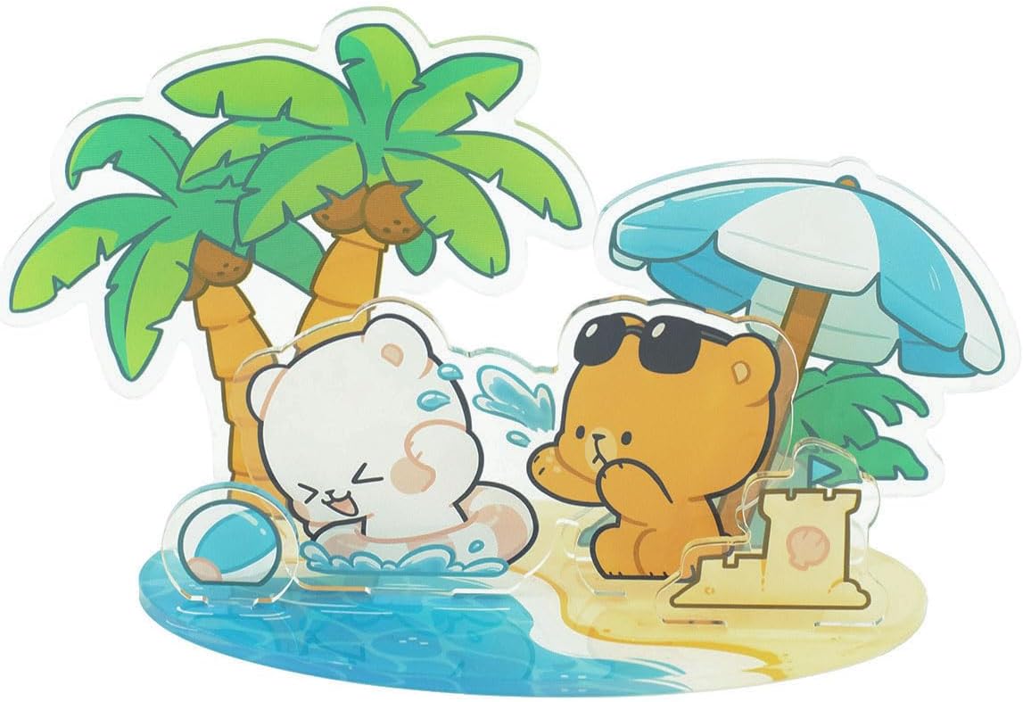 Milkmochabear Sunny Getaway - Mercancía auténtica de acrílico (5.3 x 3.9 pulgadas) lindo y adorable para decoración del hogar, oficina, regalos, decoración de estantes decorativos