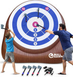 Swooc Games - Bull Hawker | Dardos de hacha gigante con más de 15 juegos | Juego de lanzamiento de hachas para patio trasero con bomba de aire | Juegos grandes al aire libre para adultos y familia |