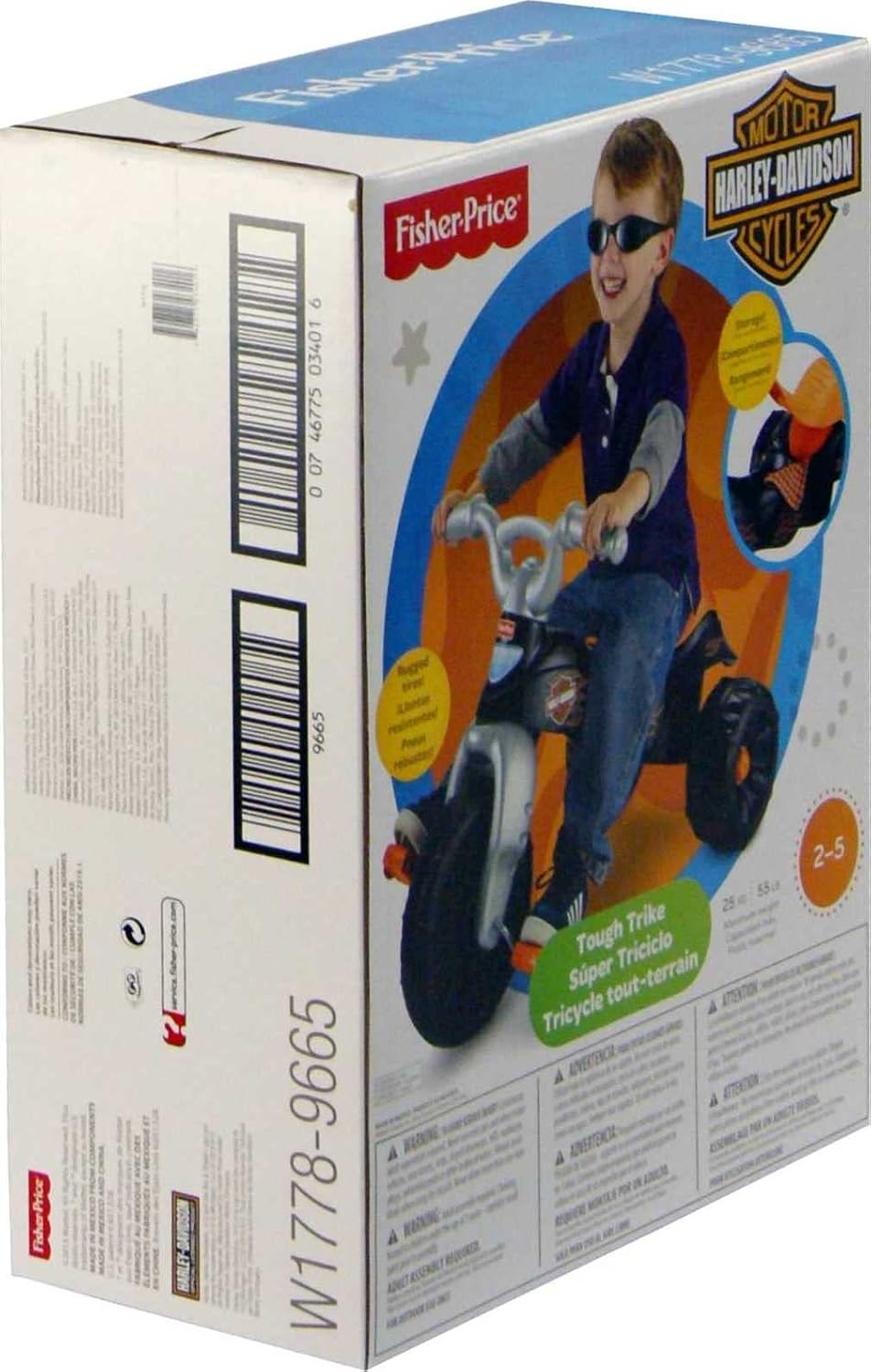Fisher-Price Harley-Davidson Tough Trike - Juguete para niños pequeños, máximo 55 libras