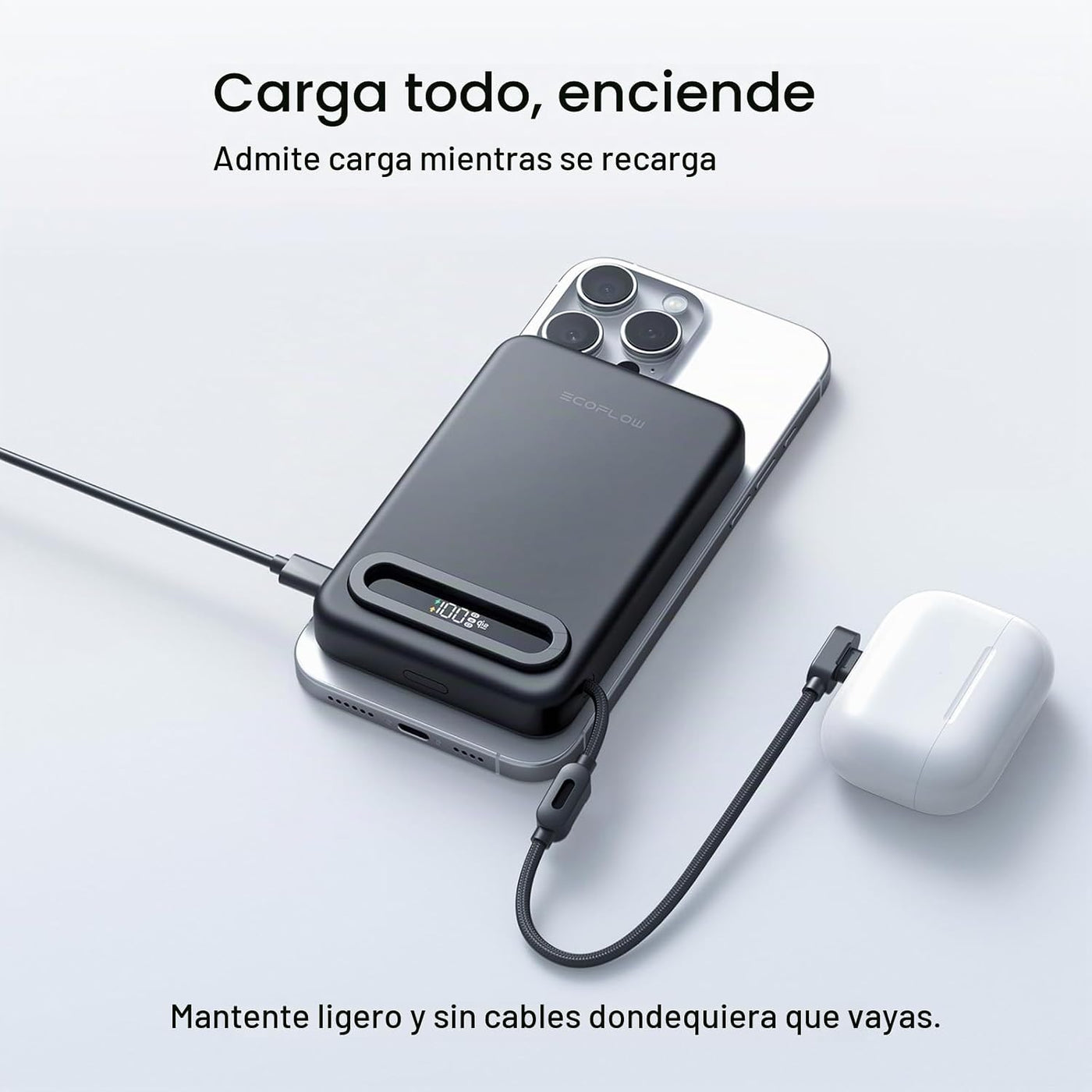 EF ECOFLOW Rapid Mag Power Bank, Qi2.2 25W MagSafe, cargador portát...