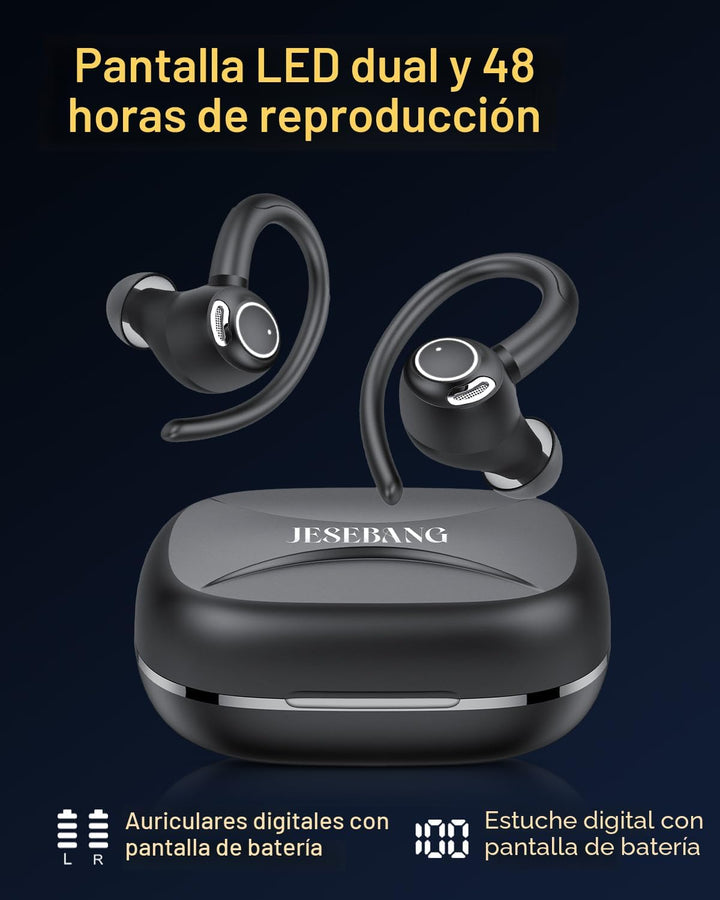Auriculares inalámbricos, auriculares Bluetooth 5.4 deportivos, aur...