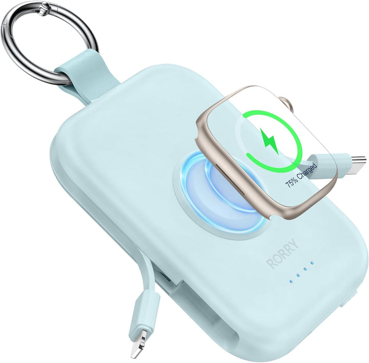 RORRY Cargador portátil de 5000 mAh ,batería externa con cables int...