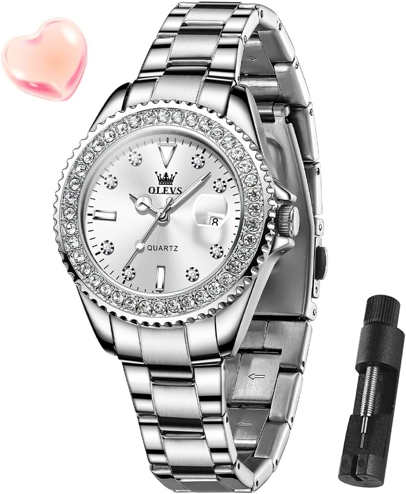 OLEVS Relojes para Mujeres Lujo Diamante con Fecha Analógico Cuartz para Mujer