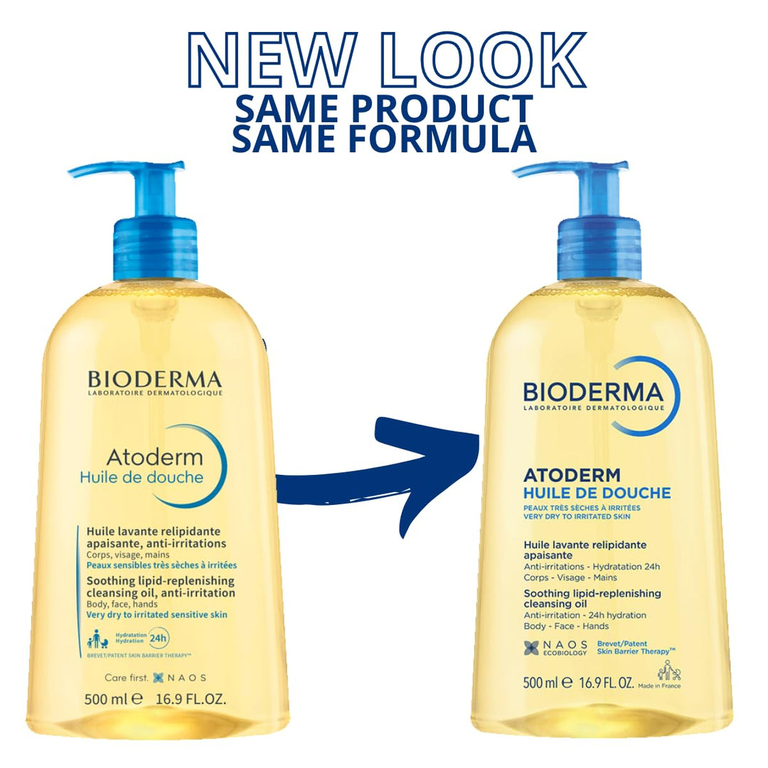Bioderma Atoderm Shower Oil, Cleansing Oil For Face &amp; Body, Nou...