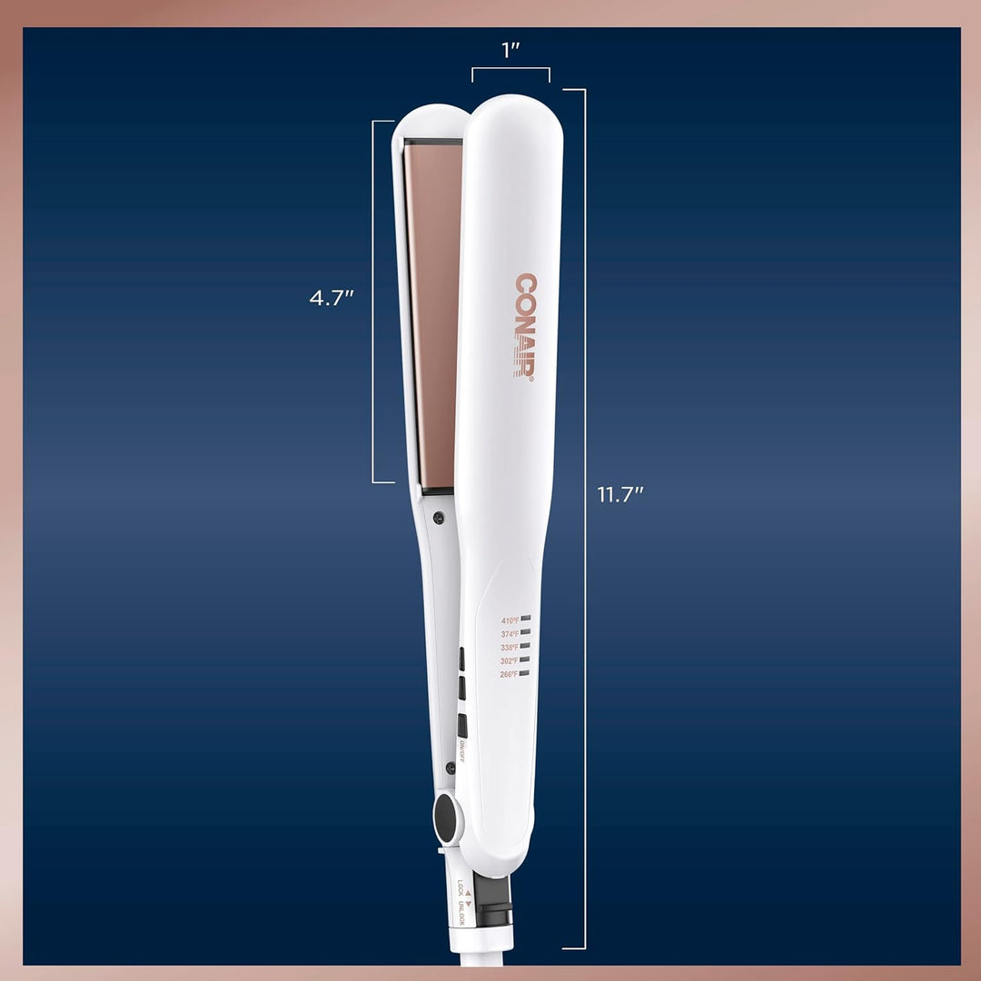 Conair Plancha plana de cerámica doble, plancha de pelo de 1 1\/4 p...
