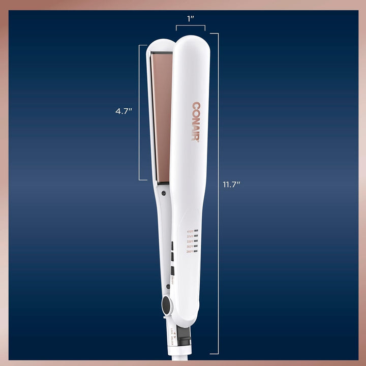 Conair Plancha plana de cerámica doble, plancha de pelo de 1 1\/4 p...