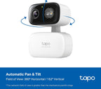 Tapo Cámara de seguridad con cable 2K para interiores y exteriores,...