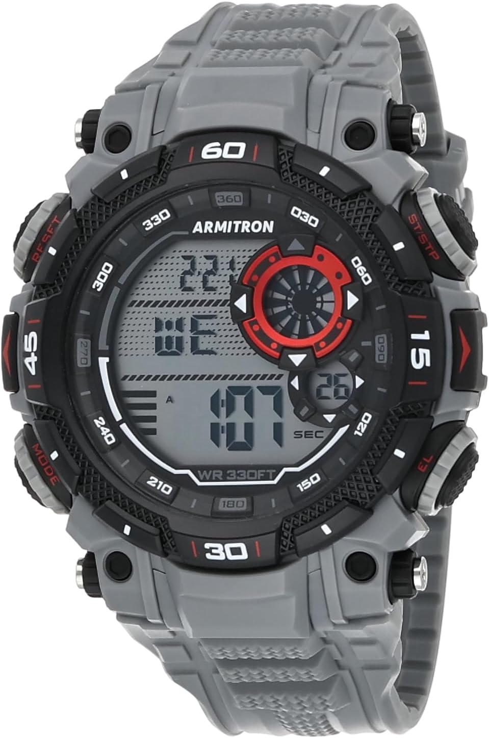 Armitron Sport Reloj deportivo con cronógrafo digital para hombre, correa de resina, 40/8397