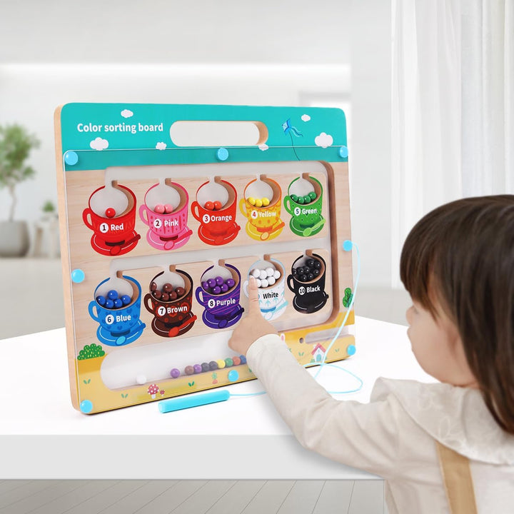 AISHUN Laberinto magnético de color y números con zócalos