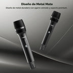 Tribit - Micrófono inalámbrico, sistema de micrófono dinámico inalámbrico de mano dual