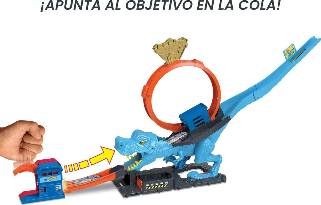 Hot Wheels Juego de pista urbana con 1 auto de juguete, carrera a t...