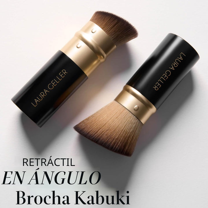 LAURA GELLER NEW YORK - Brocha retráctil color negro con mango de a...